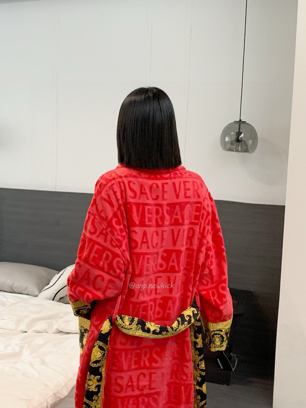 Versace Baroque Logo Jacquard Cotton Bathrobe (6) - newkick.app